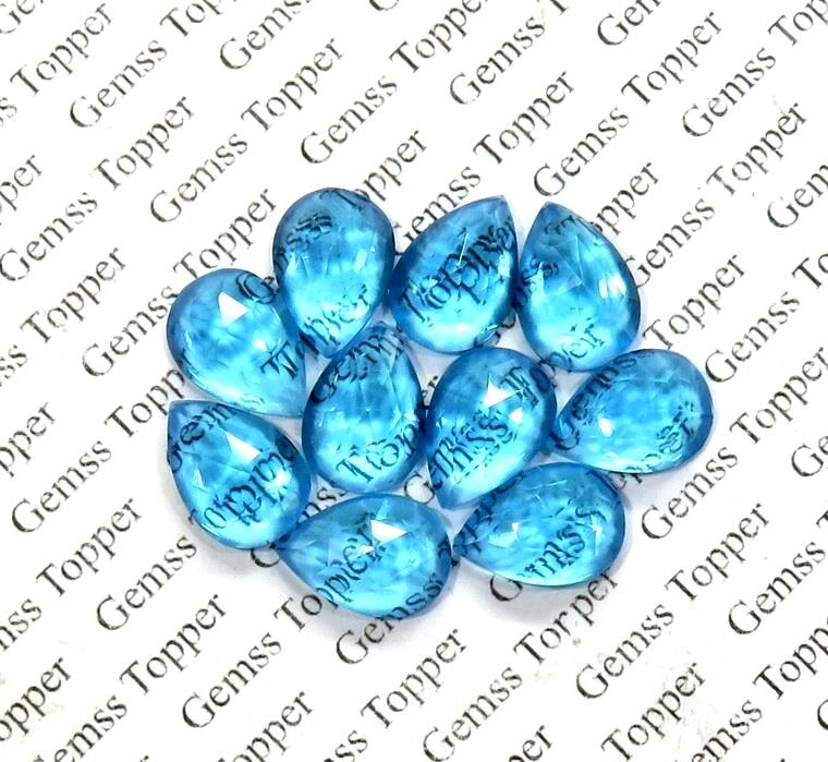 Swiss Blue Topaz 5x8 mm Pear Rose Cut
